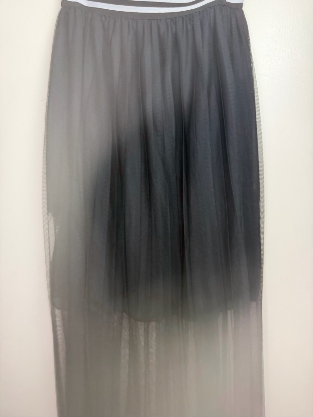ViCOLO Black Tulle Mesh Pleated SemiSheer Layered Striped Balletcore Skirt NWOT - Picture 8 of 13